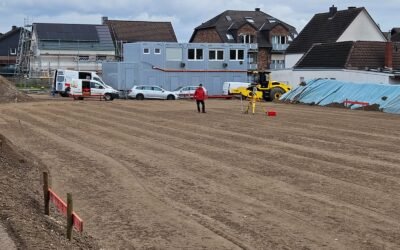 Achsabsteckung für den Neubau einer Kita